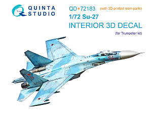 3D Декаль интерьера кабины Су-27 (Trumpeter) (с 3D-печатными деталями)