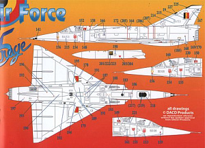 Декаль 1/72 Belgian Air Force Dassault-Mirage 5 Stencilling & zappings (Daco Products)