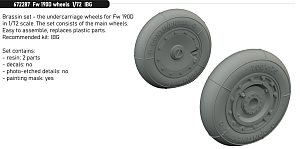 Дополнения из смолы 1/72 Колеса Focke-Wulf Fw-190D (под нагрузкой) (для модели IBG Models)