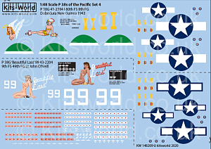 Декаль 1/48 Lockheed P-38 Lightning (Kits-World)