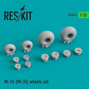 Дополнения из смолы 1/35 Набор колес для Ми-24 (Ми-35) (Trumpeter) (Reskit)