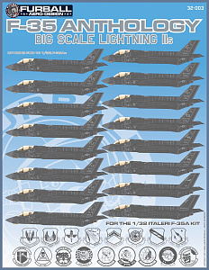 Декаль 1/32 'F-35 Anthology, Big Scale Lightning IIs'  (Furball Aero-Design)