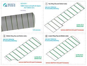 Зеленые киперные ленты для Fokker Dr.I (для любых моделей)