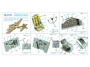 3D Декаль интерьера кабины Boeing B-17E/F, Пилотская кабина (HK models)