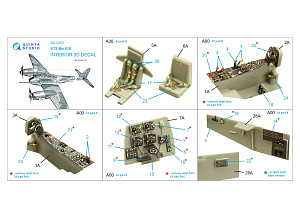 3D Декаль интерьера кабины Me 410 (Italeri)