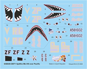 Декаль 1/48 Spitfire Mk.VIII over Pacific (EDU)