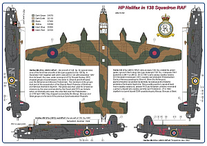 Декаль 1/72 Handley-Page Halifax Mk.I/Mk.II in 138 Squadron RAF (AML)