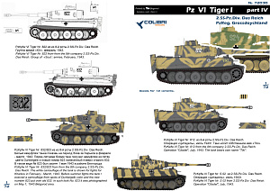 Декаль 1/72 Pz VI Tiger I - Part IV SS-Pz.Div- Das Reich, PzReg. Grossdoychland (Colibri Decals)