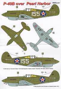 Декаль 1/72 Curtiss P-40B Tomahawk over Pearl Harbor x 2 (AML)