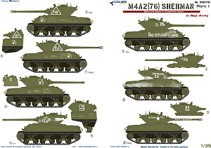 Декаль 1/35 M4A2 Sherman (76) - in Red Army I (Colibri Decals)