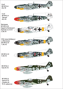 Декаль 1/72 Tulip Messerschmitt Bf-109G-6/Bf-109G-14/Bf-109K-4 (Aims)