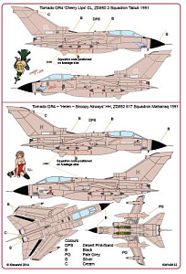 Декаль 1/48 Desert Storm Panavia Tornado GR.1B ''Foxy Killer' (Kits-World)