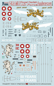 Декаль 1/48 Lockheed-Martin F-16MLU Royal Danish Air Force Anniversary Vipers (Two Bobs)