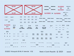 Декаль 1/32 Mosquito B Mk.IV stencils (HKM)