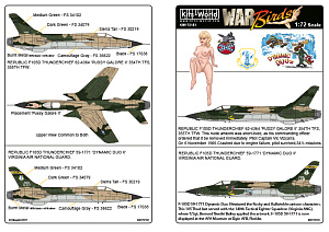 Декаль 1/72 REPUBLIC F-105D-RE-31 THUNDERCHIEF (Kits-World)