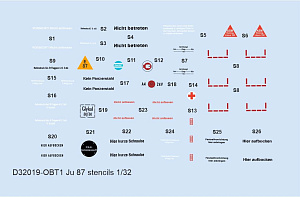 Декаль 1/32 Ju 87 stencils (HAS/TRUMP/REV)