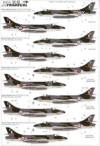Декаль 1/72 Hawker Hunter FGA.9/FR.10 (Xtradecal)