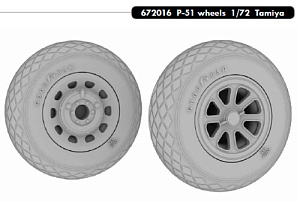 Дополнения из смолы 1/72 Колеса North-American P-51D Mustang (под нагрузкой) (для модели Tamiya)