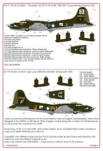 Декаль 1/48 Boeing B-17F Flying Fortress 'Piccadilly Lily' (Kits-World)