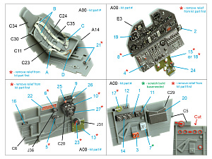 3D Декаль интерьера кабины P-40F WarHawk (Trumpeter)