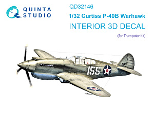 3D Декаль интерьера кабины P-40B Warhawk (Trumpeter)