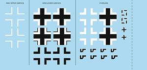 Декаль 1/48 Bf 109G-6 national insignia (EDU)