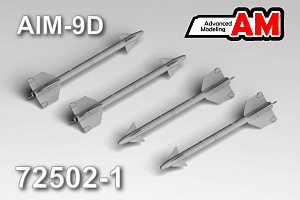 Дополнения из смолы 1/72 Набор из 4-х моделей ракет AIM-9D (Advanced Modeling)