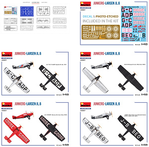 Сборная модель 1/48 Junkers-Larsen JL.6 (4x camo) (MiniArt)