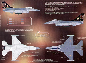 Декаль 1/32 General-Dynamics F-16A Fighting Falcon (1) 23 Sqn Belgian Air Force deactivation. (Zotz)