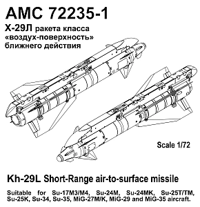 Дополнения из смолы 1/72 Авиационная управляемая ракета Х-29Л с АKУ-58-1 (Advanced Modeling)