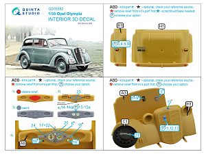 3D Декаль интерьера кабины 1937 Opel Olympia (Bronco)