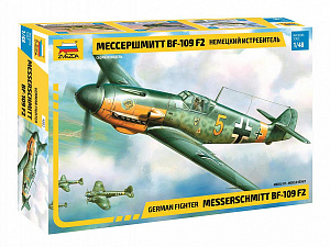 Сборная модель 1/48 Немецкий истребитель «Мессершмитт» BF-109 F2 (Zvezda)