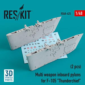 Дополнения из смолы 1/48 Multi weapon inboard pylons for Republic F-105 Thunderchief (2 pcs (ResKit)