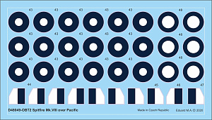 Декаль 1/48 Spitfire Mk.VIII over Pacific (EDU)
