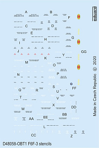 Декаль 1/48 F6F-3 stencils (EDU)