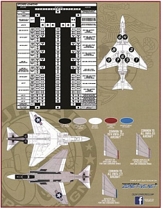 Декаль 1/48 McDonnell F-4B/J Phantom sheet featuring options for 18 (Furball Aero-Design)